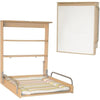 Fasciatoio pieghevole da parete - ROBA - DSCHUNGELBABY - Materasso a righe multicolore incluso - 2 ripiani integrati - Legno naturale