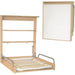 Fasciatoio pieghevole da parete - ROBA - DSCHUNGELBABY - Materasso a righe multicolore incluso - 2 ripiani integrati - Legno naturale