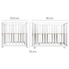 Box per bambini 100x75 cm + Tappetino con stampa di gufi Adam ed Eule + 4 ruote - ROBA - Legno bianco