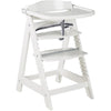 Seggiolone - ROBA - SIT UP CLICK & FUN - Vassoio porta-pasto rimovibile - Altezza regolabile - Fino a 70 kg - Legno laccato bianco
