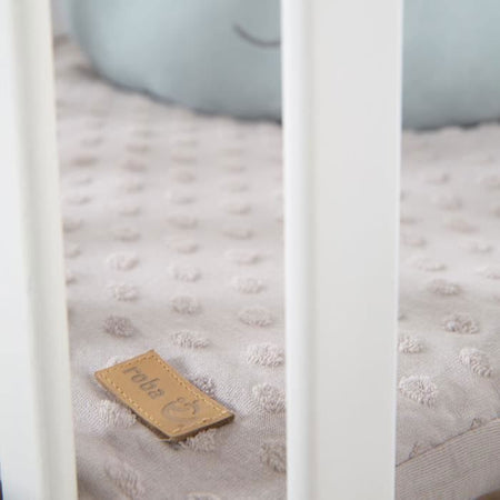 Box per bambini - ROBA - 75 x 100 cm - Tappetino gioco 'Lil Planet' grigio incluso - Legno laccato bianco