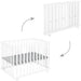 Box pieghevole per bambini - ROBA - LITTLE STARS - 75 x 100 cm - Altezza regolabile - 4 ruote frenate - Legno laccato bianco - Motivo a stelle