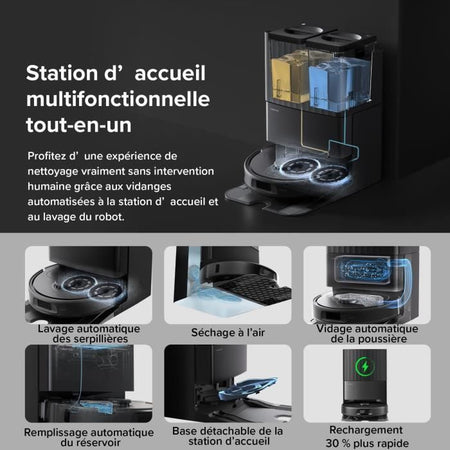 ROBOROCK QR 598 - Robot Aspirapolvere - 8000 Pa - Stazione Multifunzionale - Anti-groviglio