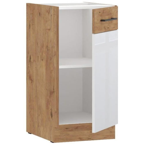ROCK - Colonna - nobilitato rovere Lancillotto e bianco lucido - 40 cm - 1 anta battente