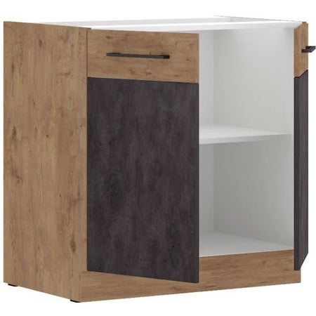 ROCK - Mobile basso - 80 cm - rovere Lancillotto e grigio matera - COOK