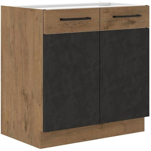 ROCK - Mobile basso - 80 cm - rovere Lancillotto e grigio matera - COOK
