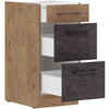 ROCK - Casseruola - 3 cassetti - 40 cm - Rovere Lancillotto e grigio matera - CUISINIER