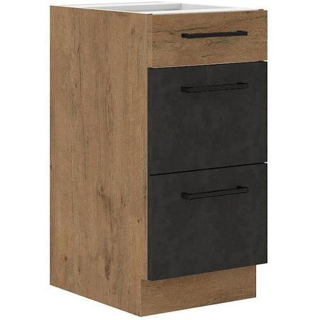 ROCK - Casseruola - 3 cassetti - 40 cm - Rovere Lancillotto e grigio matera - CUISINIER