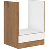 ROCK - Mobile forno basso - Rovere Lancillotto e melaminico bianco lucido - 60 cm