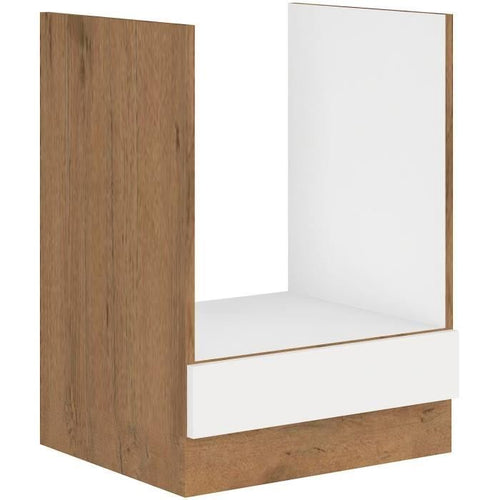 ROCK - Mobile forno basso - Rovere Lancillotto e melaminico bianco lucido - 60 cm