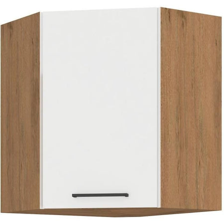 ROCK - Colonna angolare - rovere Lancillotto e melaminico bianco lucido - 58 x 58 cm