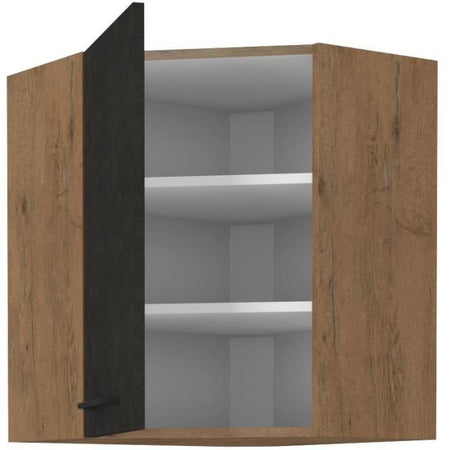 Colonna angolare ROCK - nobilitato decoro rovere Lancillotto e grigio matera - 1 anta - L58 x H72 cm
