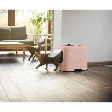 ROTHO - Toilette per gatti 57 x 39 x 40 cm - Cassetta igienica - Rosa