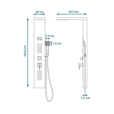Colonna doccia idromassaggio ROUSSEAU Torquay nera - display LED