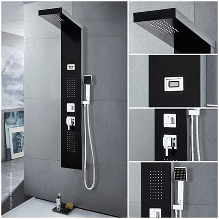 Colonna doccia idromassaggio ROUSSEAU Torquay nera - display LED