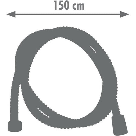 Flessibile doccia - ROUSSEAU - Dadi metallici - Crimpature di sicurezza - Lunghezza 1,50 m - Acciaio inox cromato a presa singola