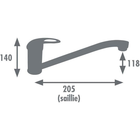 Miscelatore lavello cucina - Cromo - Riduzione di portata - Bocca girevole - JOCKER - EDOUARD ROUSSEAU