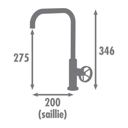 ROUSSEAU MISCELATORE LAVABO INDUSTRIALE BOCCA MOBILE NERO