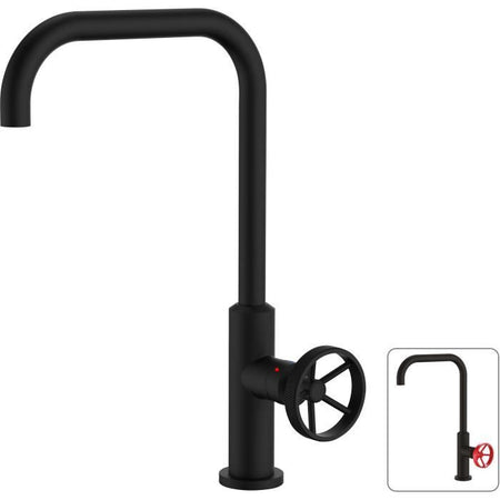 ROUSSEAU MISCELATORE LAVABO INDUSTRIALE BOCCA MOBILE NERO