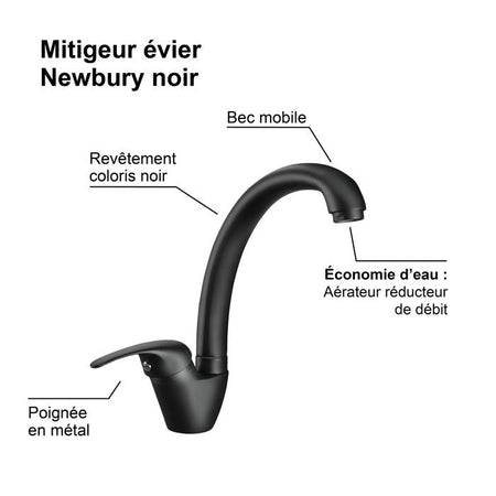 Miscelatore lavello NEWBURY nero