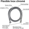Flessibile doccia - ROUSSEAU - Dado metallico antitorsione - Crimpature di sicurezza - Lunghezza 1,75 m - Acciaio inox cromato a presa singola