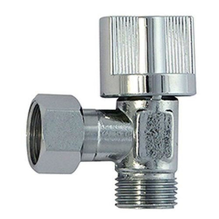 Valvola di arresto ad angolo - ROUSSEAU - 3/8 maschio/femmina - 1/4T - Ottone cromato