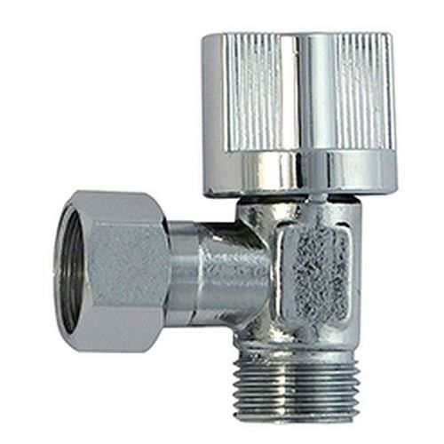 Valvola di arresto ad angolo - ROUSSEAU - 3/8 maschio/femmina - 1/4T - Ottone cromato