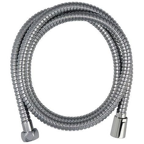 Flessibile doccia - ROUSSEAU - Dadi metallici antitorsione - Riduzione di portata - Lunghezza 2 m - Acciaio inox cromato a doppia graffatura