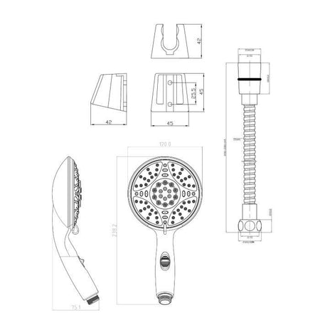 5 combina getti LEPTIS flessibili