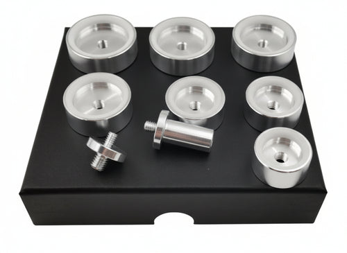 Assortimento 7 tasselli in alluminio & derlin per installare ghiere - Set of 7 aluminum & derlin dowels to place watch bezels