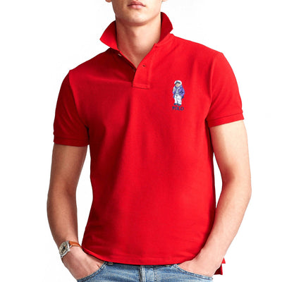 Polo Ralph Lauren Uomo Polo Bear Mezze Maniche Polo Con Orsetto Ricamato Logo Medio Polo Colletto 2 Bottoni Maniche Corte