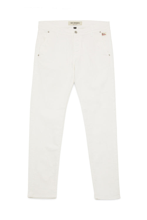 Roy Roger's Jeans uomo new Elias plain man bull elast optic white