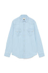 Roy Roger's camicia uomo Western in chambray stone washed indigo