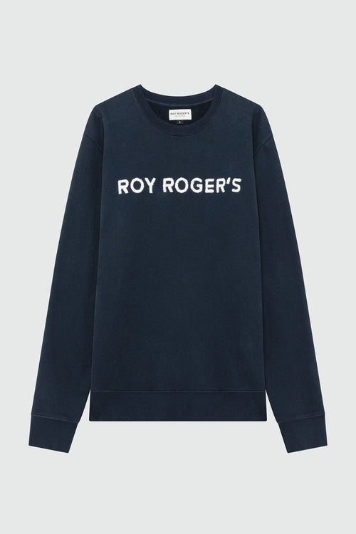 Roy Roger's Felpa uomo girocollo in lana con ricamo