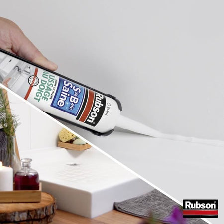 Sigillante sanitario - RUBSON - 1469154 - Bagno sano - Lisciante con le dita - Bianco - 280 ml