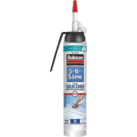 Sigillante sanitario - RUBSON - 2683038 - Giunto - Facile - Bagno Sano - Sigillante - Bianco - 200 ml