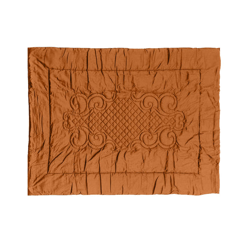 Plaid Arredo 140 x 180 cm in Raso di puro cotone Ruggine - Vanita di raso
