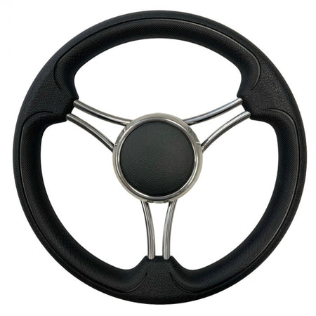 Ruota Timone Nero Pelle Ø Mm.350