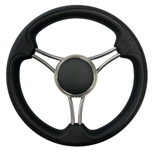 Ruota Timone Nero Pelle Ø Mm.350