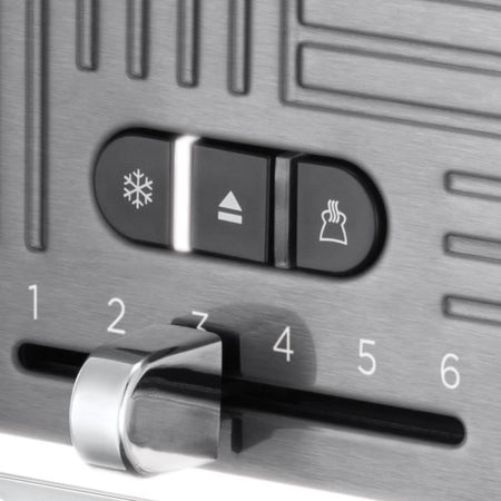 Russell Hobbs 25250-56 Geo Steel Tostapane Tostapane, 4 Funzioni, Temperatura Regolabile, Scalda Forno, Pinza