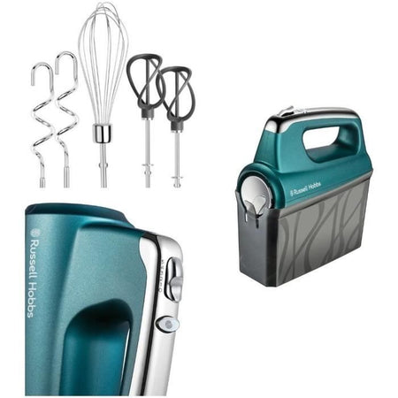 Russell Hobbs 25891-56 Swirl Mixer, 5 velocità, funzione Turbo, 1 paio di eliche, impastatrice, miscelatori a frusta - Turchese