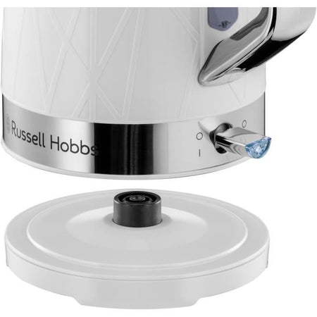 Russell Hobbs 28080-70 Struttura Bollitore 1.7L, Bollitore Rapido, Consuma Meno Energia, Base Multidirezionale 360 - Bianco