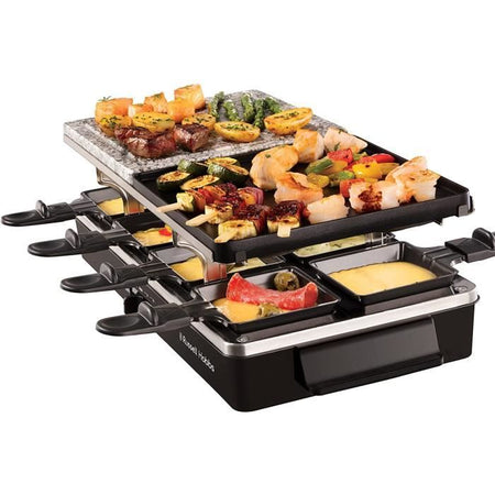 Russell Hobbs Raclette Device - 26280-56 - 3 in 1 multifunzione - 8 persone - 1400W - Stone da cucina - Grill reversibile