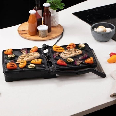 Flexe Grill 180  George Foreman 26250-56 - 2 in 1 Grill e Plancha - 1800W - Acciaio inossidabile design premium - Pratico stoccaggio
