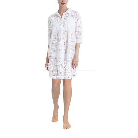 Ragno Abito Copricostume in Sangallo Bianco Maniche 3/4 DP98DI 2504S52