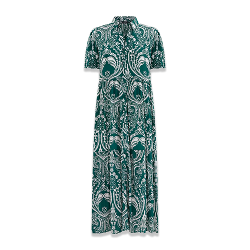 Ragno Abito chemisier lungo a balze aperto Maniche Corte in EcoSeta DM84DN S70