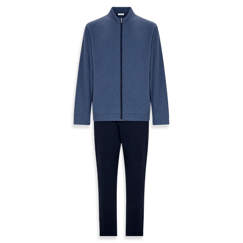 Ragno Pigiama Invernale da Uomo in Cotton Eco Pile Aperto con Zip U787N6 S52 - Passarelli Biancheria