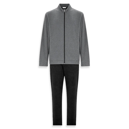 Ragno Pigiama Invernale da Uomo in Cotton Eco Pile Aperto con Zip U787N6 S52 - Passarelli Biancheria