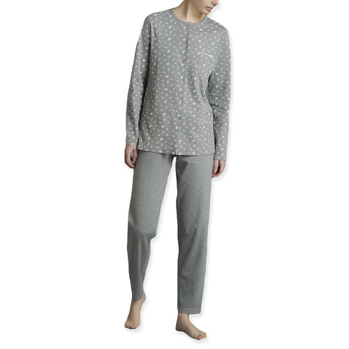 Ragno Pigiama Invernale Aperto in Caldo Cotone e Viscosa da Donna DA47N6 S36 - Passarelli Biancheria