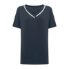 Ragno T-shirt elegante con Scollo a V in jersey di viscosa crêpe DN21T8 S38